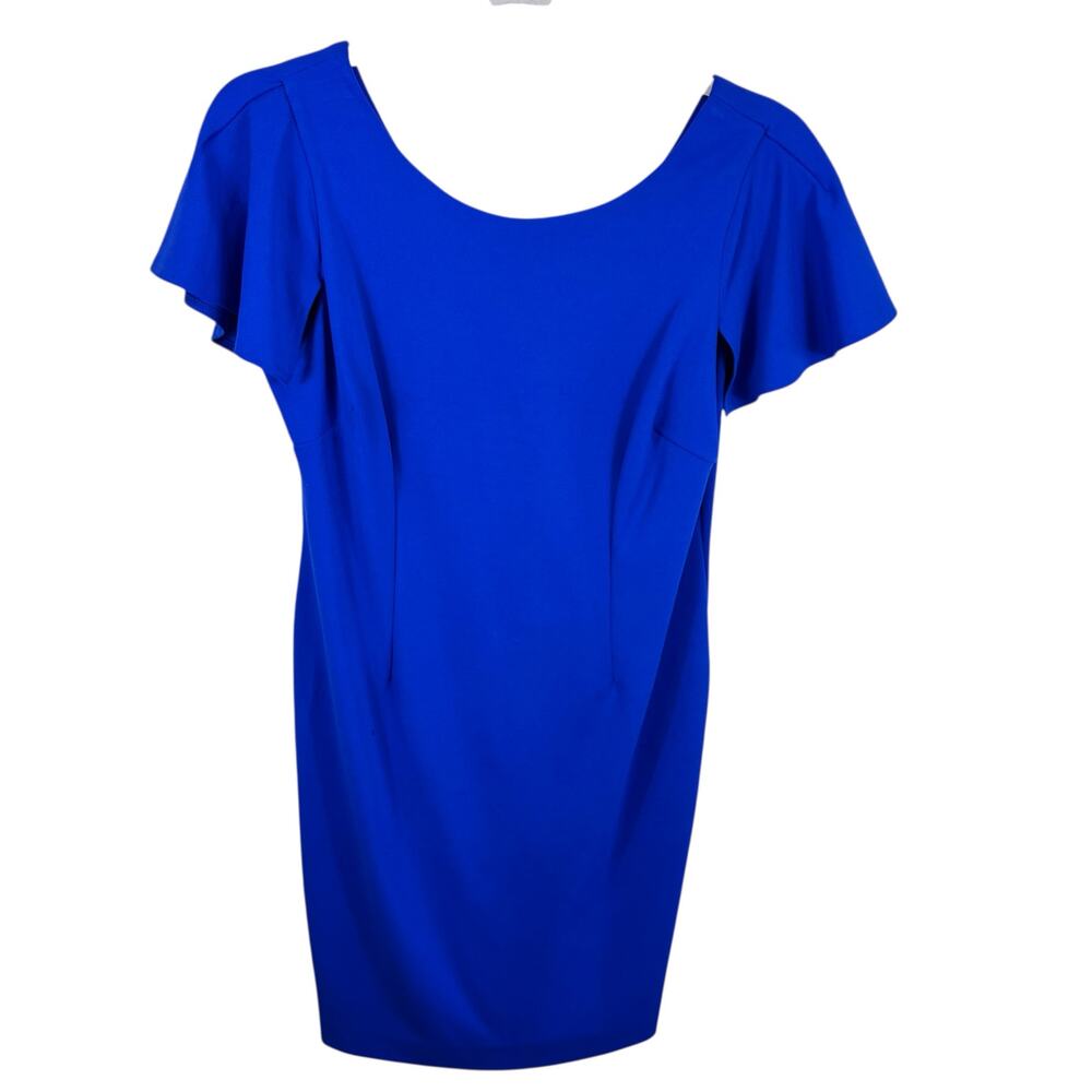 Glamour Purplish Blue Short Sleeve Knee‎ Length Stretch Sheath Dress Size 16